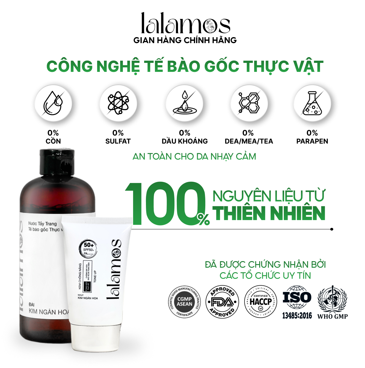 Bộ đôi bảo vệ da trắng sáng Lalamos
